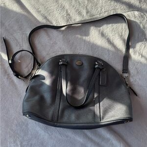Coach Gray/Silver Handbag with crossbody strap